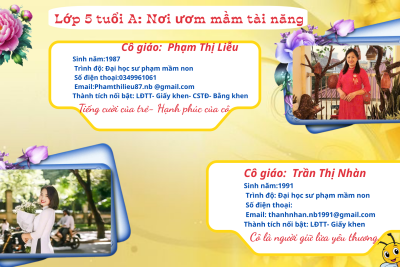 KHỐI MẪU GIÁO NĂM HỌC 2025-2026