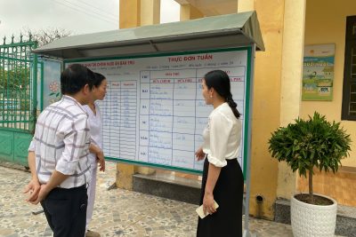 TRƯỜNG MN GIA THỦY ĐÓN ĐOÀN KIỂM TRA CÔNG TÁC VỆ SINH – AN TOÀN THỰC PHẨM